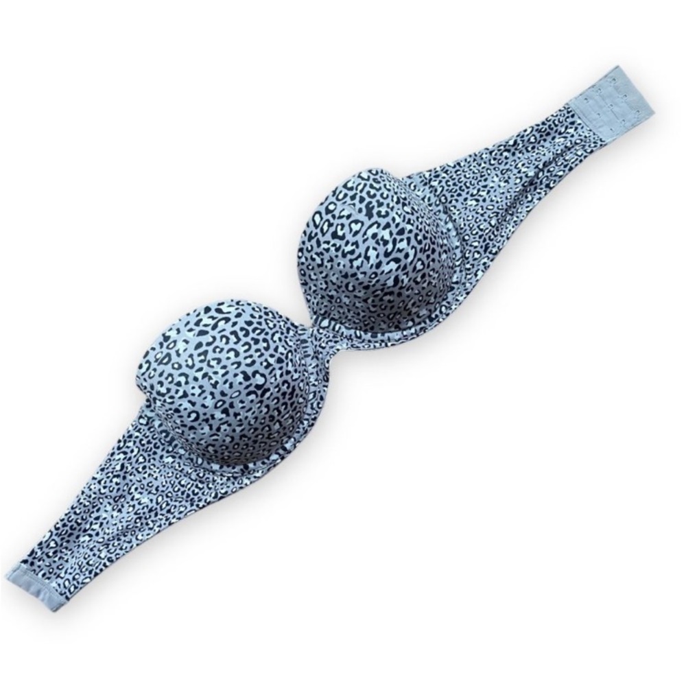 Grey black leopard print bra